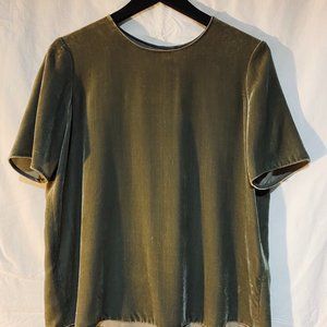 Short Sleeved Velvet Blouse